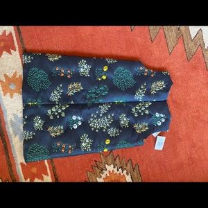 NWT Oscar De La Renta girls 10 embroidered botanical branches jacquard dress